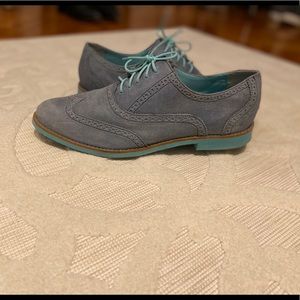 COLE HAAN Alisa Blue Suede Oxfords